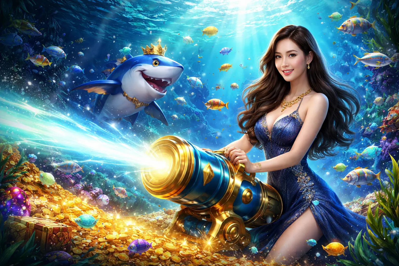 Giao diện trò chơi bắn cá Kuwin sống động